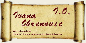 Ivona Obrenović vizit kartica